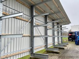 Kragarmregal mit Dach & Rückwand H:400cm Fuß + 3 Ebenen