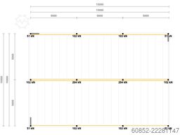 10x15m Lagerbühne , Belastung : 500kg/qm Unterkante: 2,5m ,ca. 150qm Systembühne