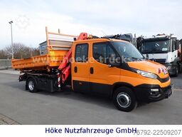 IVECO 70 C 18 DoKa/Kipper/Palfinger Kran/Greifer/2xAHK