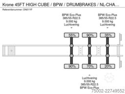 Krone N/A 45FT HIGH CUBE / BPW / DRUMBRAKES / NL-CHAS...