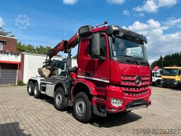 MERCEDES-BENZ 3248 Abroller mit HMF 2430 Kran + Greifer 8x4
