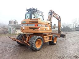 Case WX95 with 4 excavator buckets and forks
