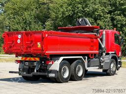 SCANIA P 410 Kipper 4,95m * KRAN/FUNK + BORDMATIC *6x4