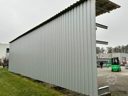 Kragarmregal mit Dach & Rückwand H:400cm Fuß + 3 Ebenen