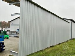 Kragarmregal mit Dach & Rückwand H:400cm Fuß + 3 Ebenen