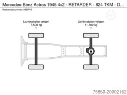Mercedes-Benz Actros 1945 4x2 - RETARDER - 824 TKM - DIFF. LO...