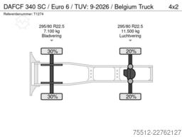 DAF CF 340 SC / Euro 6 / TUV: 9-2026 / Belgium Truck