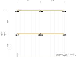 10x10m Lagerbühne , Belastung : 500kg/qm Unterkante: 2,5m , ca. 100qm Systembühne