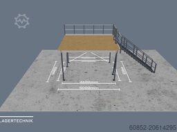 21,25 m² Lagerbühne + Treppe 500 kg/m² Geländer an zwei Seiten, Oberkante 300cm