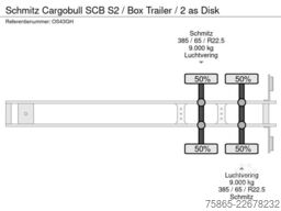 Schmitz Cargobull SCB S2 / Box Trailer / 2 as Disk