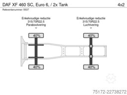 DAF XF 460 SC, Euro 6, / 2x Tank