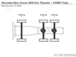 Mercedes-Benz Actros 2658 6x4, Retarder + DAMM Trailer