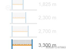 6x13,7m, 5m hoch, 30 Rahmen, 144 Travers McPalettenregal 3 Traversen-Eb. 3300