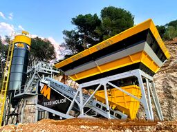 FABO Mobile Concrete Batching Plant 60  m3/h Mobile Concrete Batching Plant