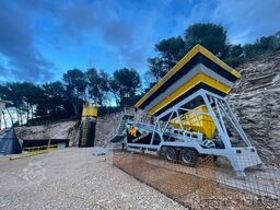 FABO Mobile Concrete Batching Plant 60  m3/h Mobile Concrete Batching Plant