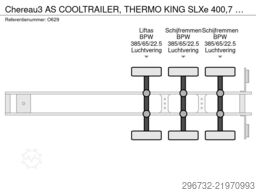 Chereau 3 AS COOLTRAILER, THERMO KING SLXe 400,7 CM WALL