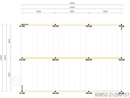 10x15m Lagerbühne , Belastung : 500kg/qm Unterkante: 2,5m ,ca. 150qm Systembühne