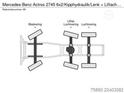 Mercedes-Benz Actros 2745 6x2/Kipphydraulik/Lenk + Liftachse/Eu6