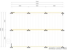 10x15m Lagerbühne , Belastung : 500kg/qm Unterkante: 2,5m ,ca. 150qm Systembühne