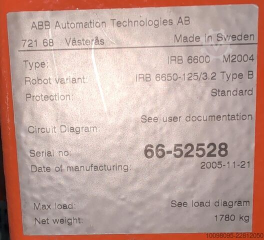 Robot industrial ABB IRB 6650-125/3.2 Type B