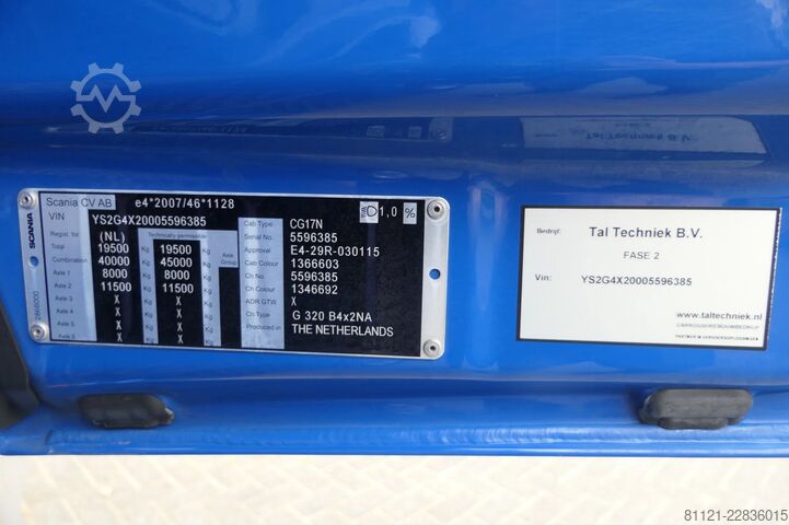 Schiebeplane Scania G320 NGS | Sliding curtains | Dhollandia 2000Kg...
