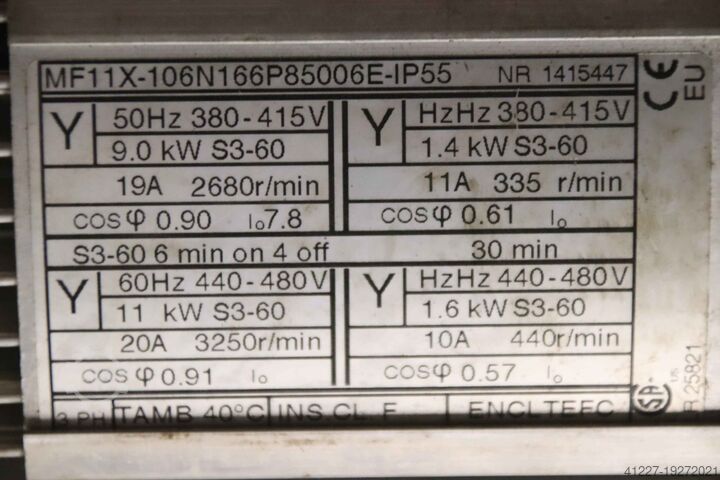 Reduktora motors 9 kW Konecranes Verlinde MF11X-106N166P85006-IP55