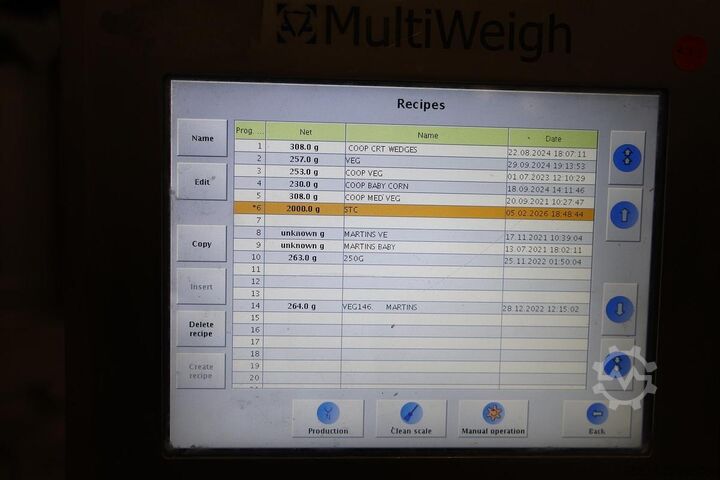 2015. gada MultiWeigh MW 16 (3-MIX) daudzgalvu svēršanas iekārta ar atmiņas spaiņiem Multiweigh MW 16 3-MIX