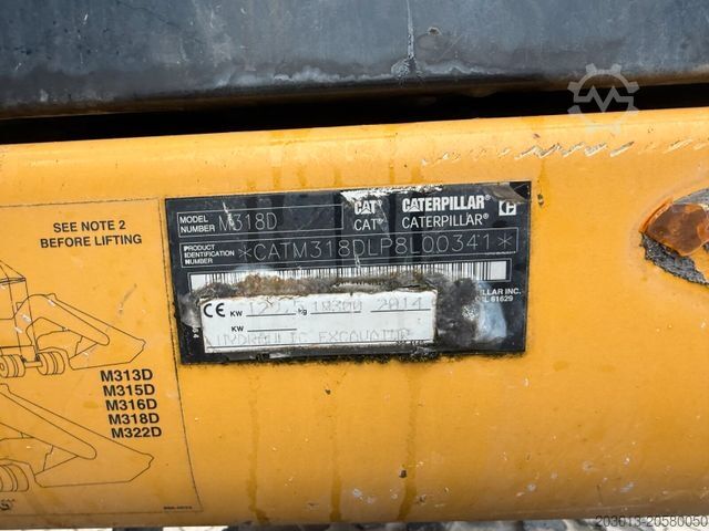 ホイール式油圧ショベル CATERPILLAR M318D Mobilbagger *9.235 h *Schnellw. *Greifer