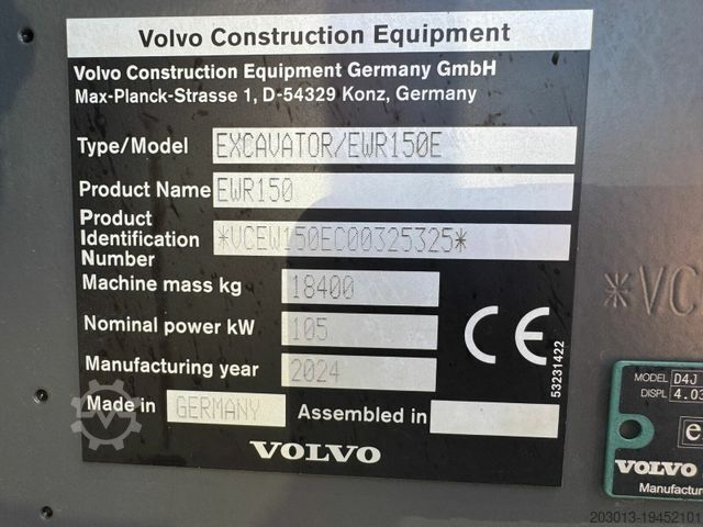 Mobile excavator VOLVO EWR150E Mobilbagger mit ROTATOR ENCONG EC319