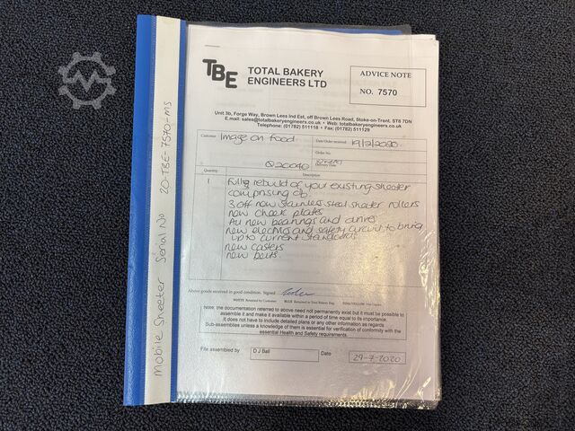 Разделител за тесто Total Bakery Engineers Sheeter