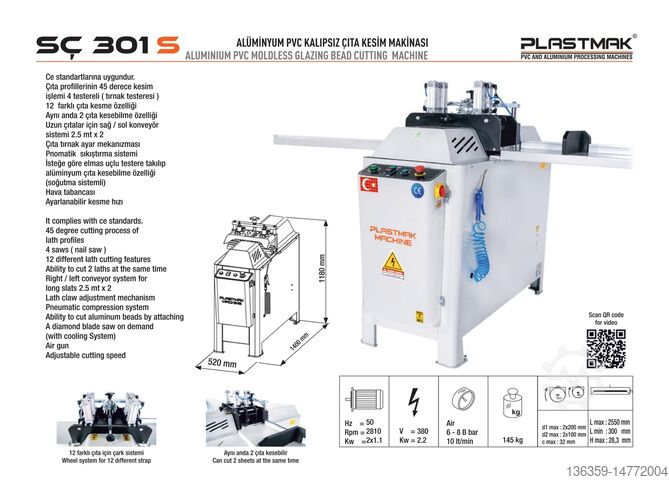 PVC TEK KAFALI ÜRETİM GRUBU PLASTMAK PVC ALÜMİNYUM İŞLEME MAKİNELERİ PVC TEK KAFALI ÜRETİM MAKİNE SETİ