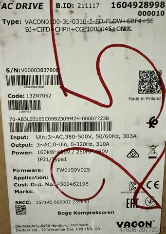 Frekvencijski pretvarač 160 kW Vacon 100