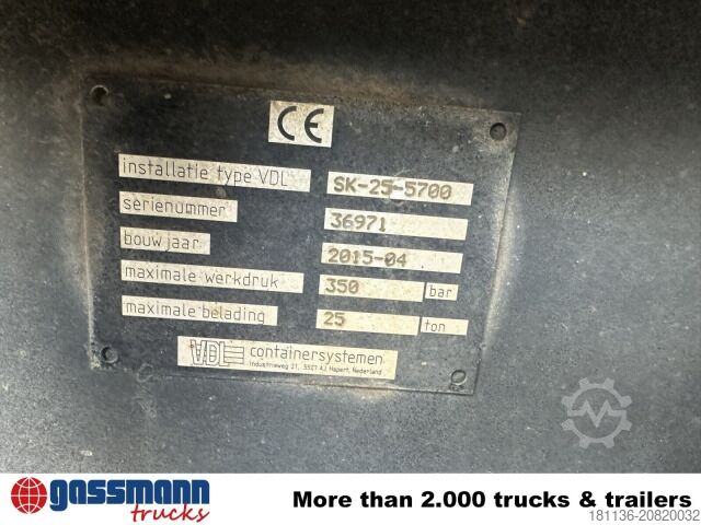 Abrollkipper Mercedes-Benz Arocs 3240 8x4, Abroller VDL SK-25-5700