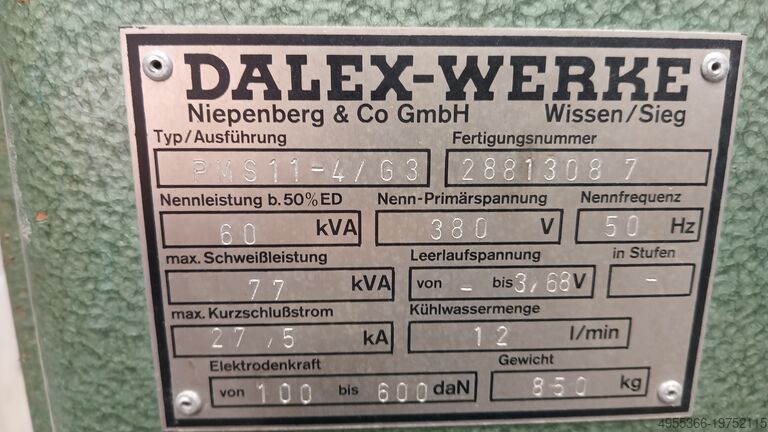 Punktsvejsning maskine DALEX PMS 11 - 4/G3