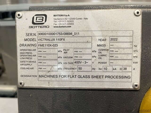 Retificadora de Bordas em Linha Reta Bottero Straight Line Edger Vitralux 110FX