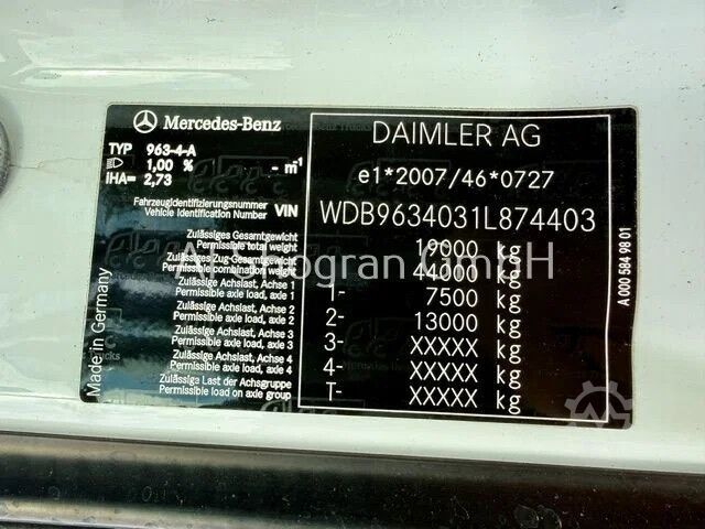 SZM סטנדרטי Mercedes-Benz Actros 1848 / Retarder / Kipphydraulik / Euro 6