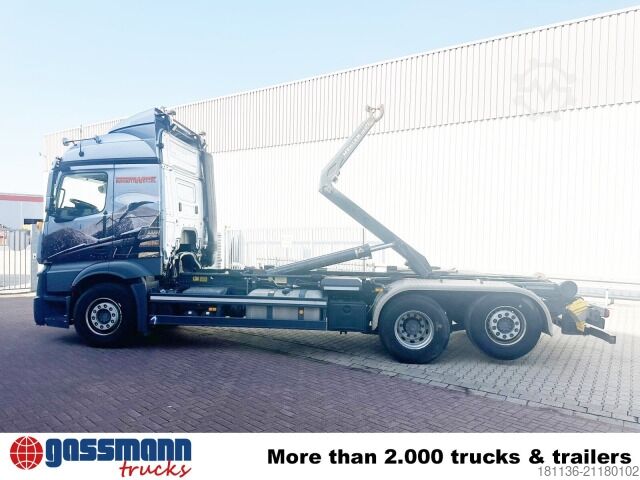 کامیون کمپرسی با جرثقیل قلابی Mercedes-Benz Actros 2548 L 6x2, Liftachse, Retarder, Navi,