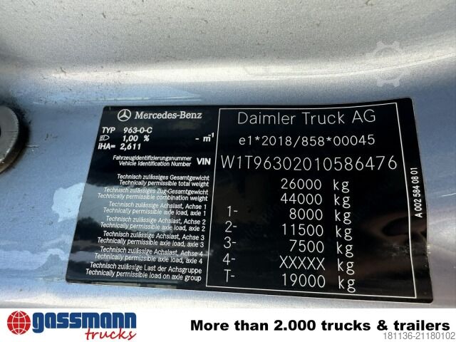 کامیون کمپرسی با جرثقیل قلابی Mercedes-Benz Actros 2548 L 6x2, Liftachse, Retarder, Navi,