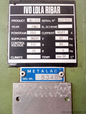 Bohr-Fräsmaschine IVO LOLA RIBAR BH 130