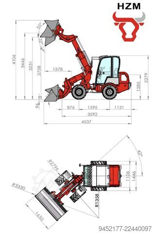 Chargeuse télescopique HZM 810-T Profi Kubota 25 PS