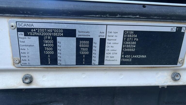 Štandard-SZM Scania R 450 (CAMION FRANCES / FRENCH TRUCK / PTO / RE...