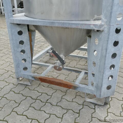 1000 liter conical container made of stainless steel 316 Azzini B0047