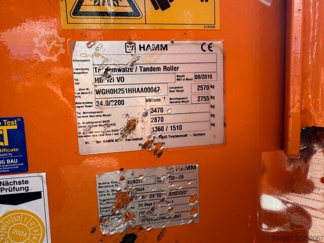 单钢轮压路机 HAMM HD12i VO VIO Oszillation Tandemwalze TOP
