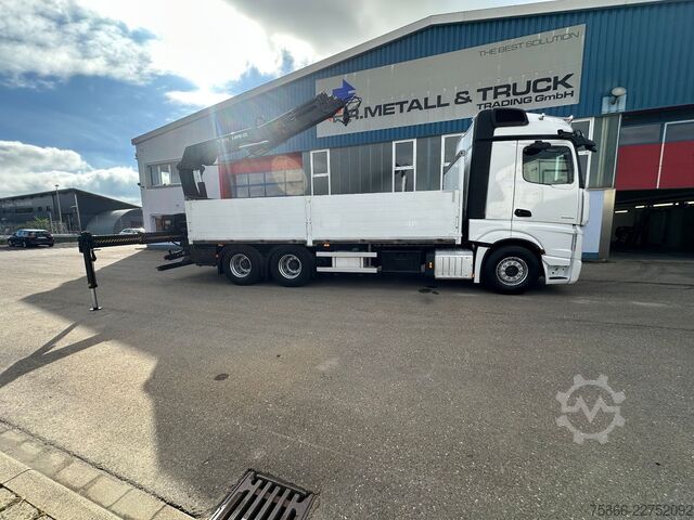 Flatbed truck MERCEDES-BENZ 2653 L 6x4 Actros 5 HiabXHipro232ES6 bis 16.90m