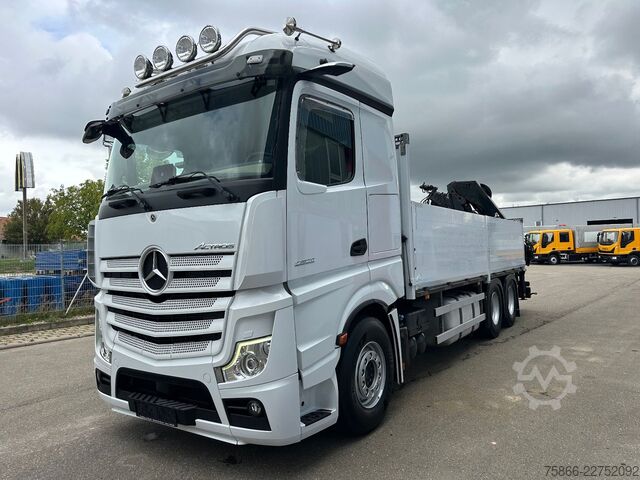 Flatbed truck MERCEDES-BENZ 2653 L 6x4 Actros 5 HiabXHipro232ES6 bis 16.90m