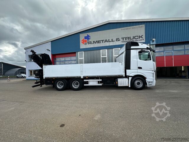 Flatbed truck MERCEDES-BENZ 2653 L 6x4 Actros 5 HiabXHipro232ES6 bis 16.90m