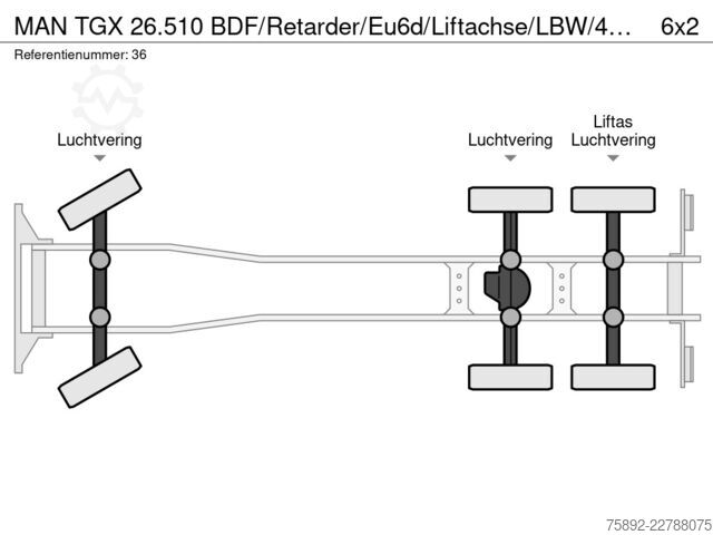 BDF system MAN TGX 26.510 BDF/Retarder/Eu6d/Liftachse/LBW/450tkm