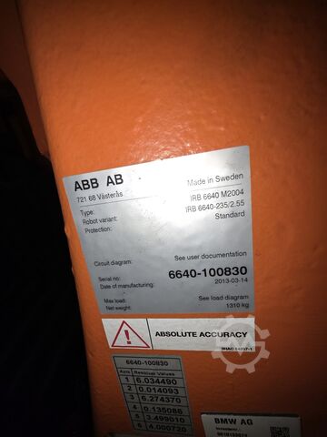 6-осевой промышленный робот + 40" HC-контейнер ABB (10x) IRB 6640 M2004, IRB 6640-235/2.55