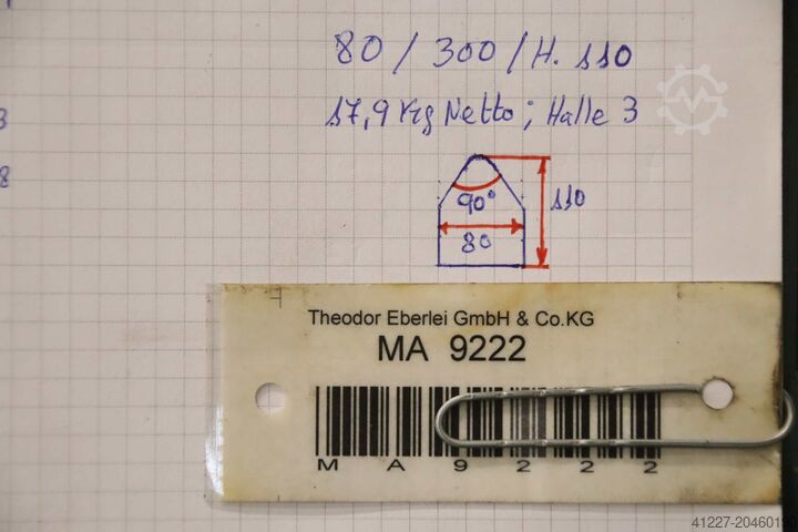 Herramienta de troquelado unbekannt 300/80/H110 mm  90°