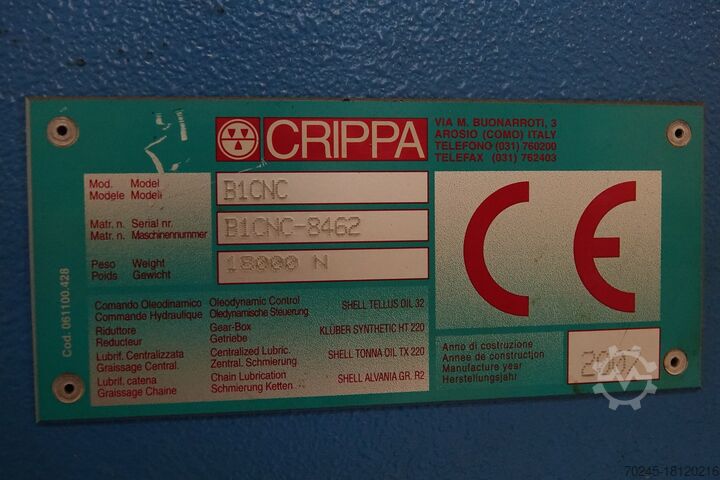 Giętarka do rur trzpieniowych CRIPPA TUBE BENDING CRIPPA B1CNC
